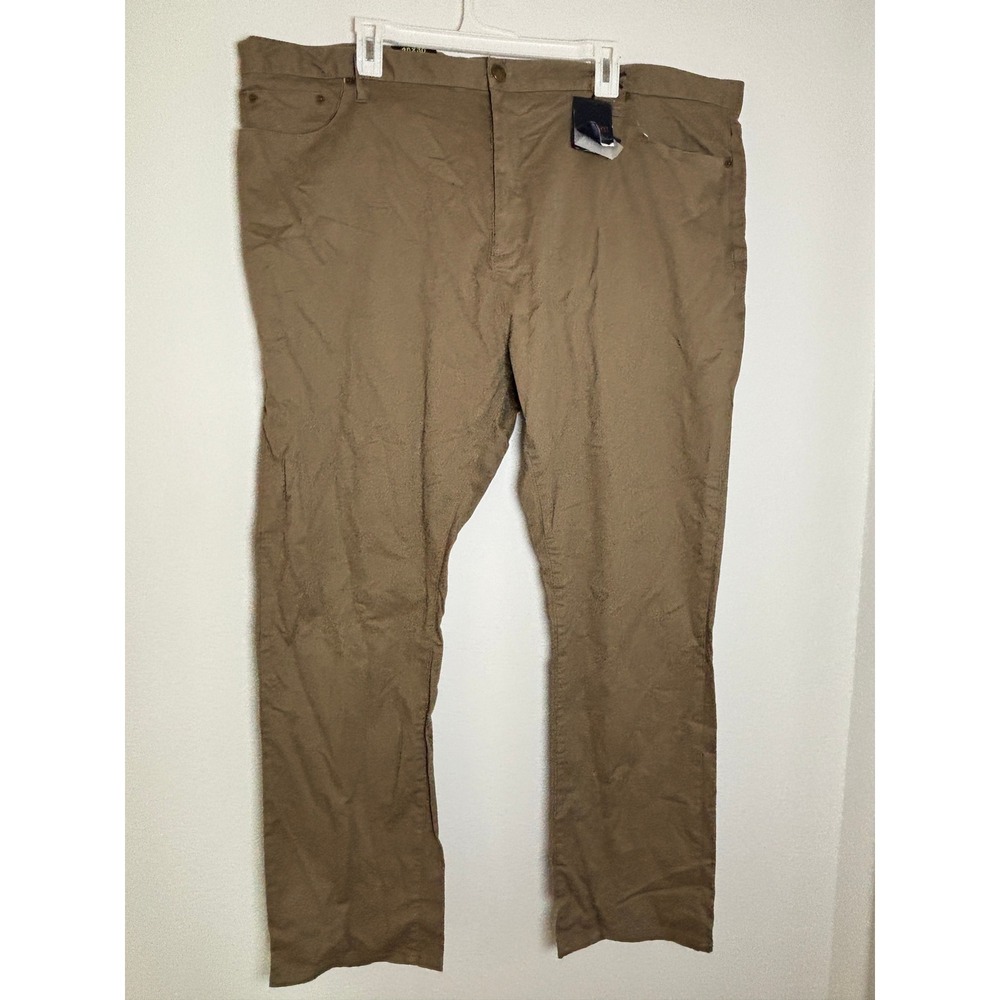 PD&C Mens Stretch Regular Fit Pants British Khaki 46x30 POXGJBRKE Tan Cotton